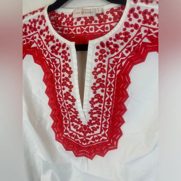 Tory Burch Isla Embroidered Top, size 4 - Picture 5 of 6